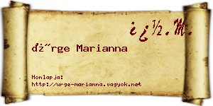 Ürge Marianna névjegykártya