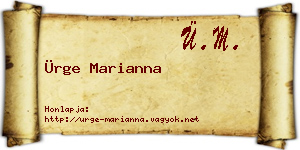 Ürge Marianna névjegykártya