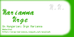marianna urge business card