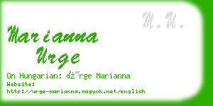 marianna urge business card